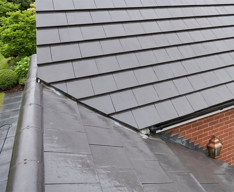 Cleaned roof tiles